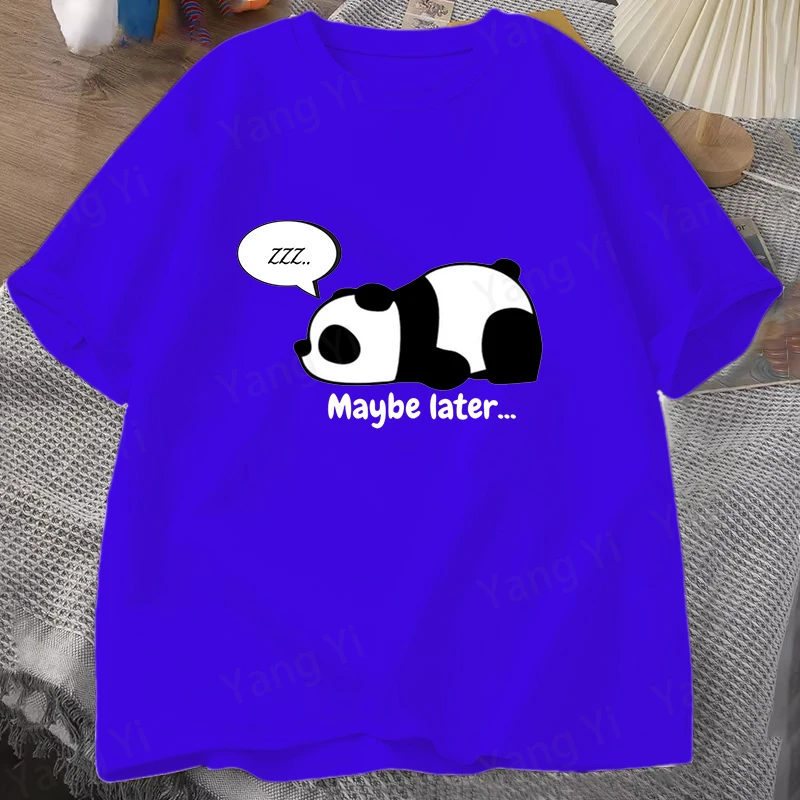 2026New Unisex Fashion O Neck Tops The Sleeping Panda Printing Shirt Short Sleeve T Shirt Casual Shirt Summer Men Women T Shirts