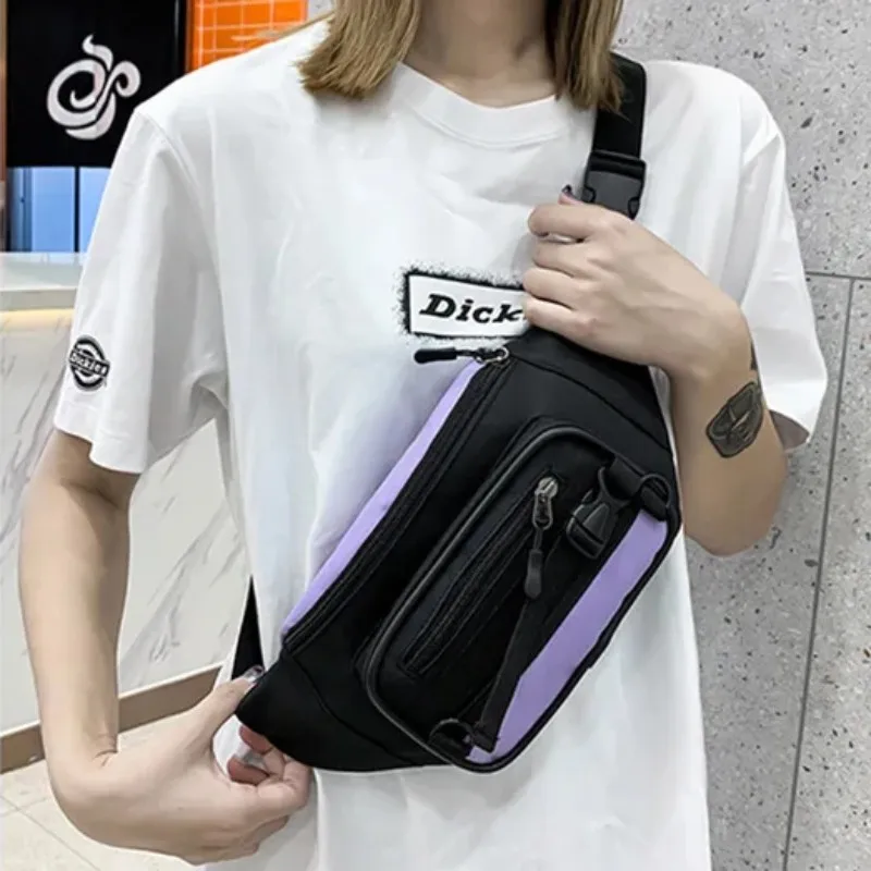 Women Crossbody Bag Fashion Waist Bag Sports Fanny Pack Leisure Canvas Messenger Bags Candy colored Zipper Hip Hop Shoulder Bag