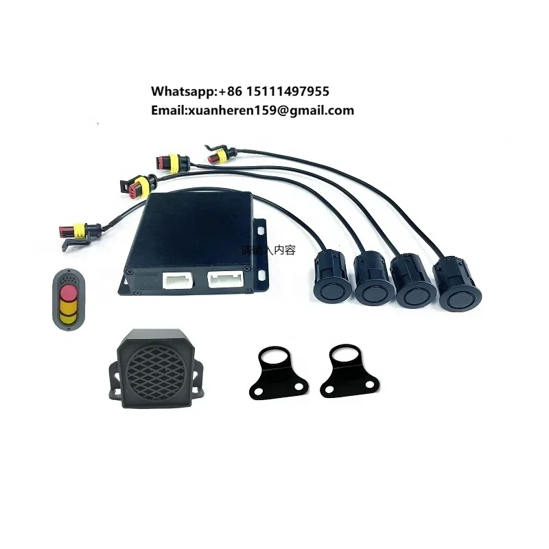 24v Vehicle Corner Scan Ultrasonic Parking Sensor With Commercial Vehicle White Noise Reverse Horn