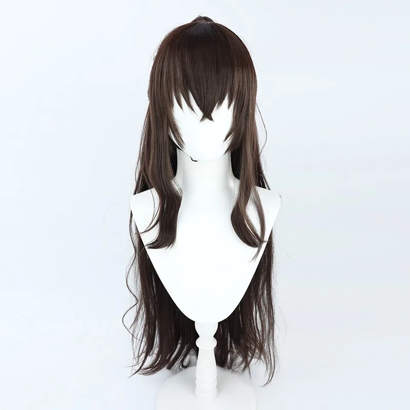 Bungo Stray Dogs – perruque de Cosplay marron avec queue de cheval, Osamu Dazai, Version cheveux longs, échangeable au genre, Version féminine