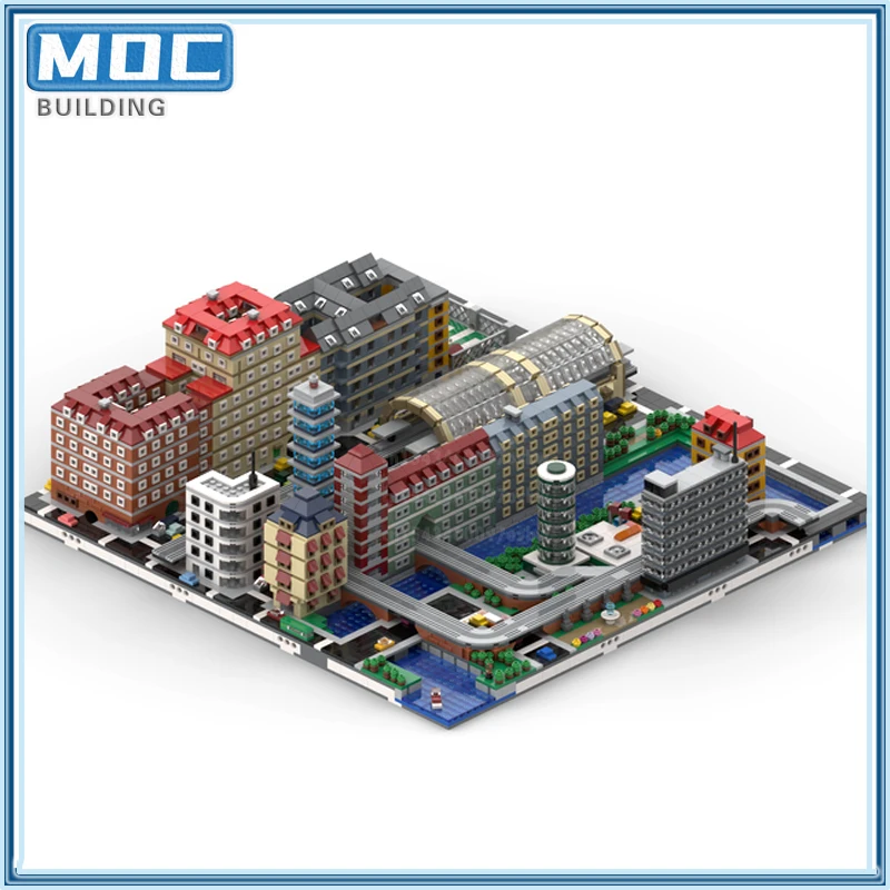 マイクロポスコレクションのmoc-ビルディングブロック、素敵な取り付けモジュール、ストリートビュー、アーキテクチャレンガ、DIY子供のクリスマスおもちゃギフト、3: 16