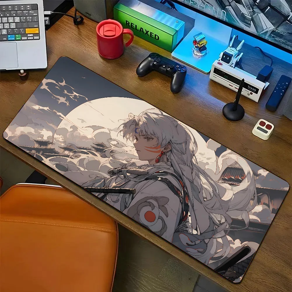 Anime I-Inuyasha Sesshomaru Mousepad Mouse Mat Desk Mat With Pad Gaming Accessories Prime Gaming XXL Keyboard Pad Padding Mat