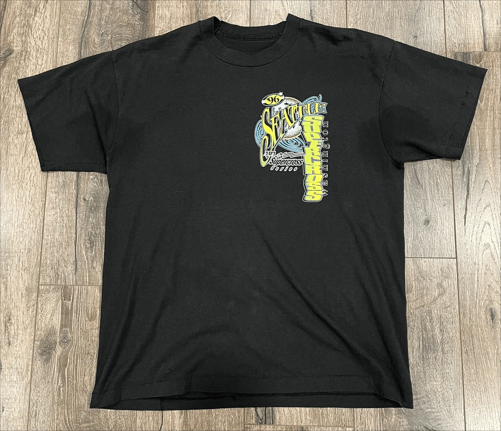 قميص كلاسيكي من سلسلة AMA Supercross لعام 1996 قميص سياتل جيريمي مكغراث موتوكروس للفصول الأربعة يمكن ارتداؤه 220 جرام قمصان ثقيلة على الموضة