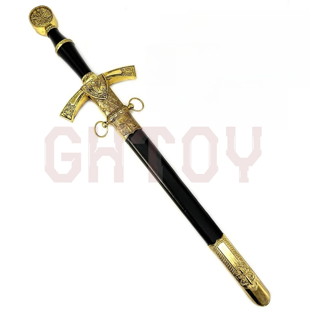 

45cm European Western Swords Cosplay Props Uncut Blade Weapons Model Desktop Display Ornaments Collection Birthday Gift for Boy