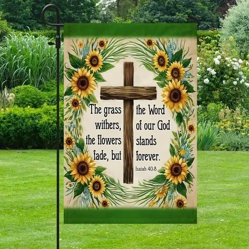 Bible Verse Christian Flag The Word Of Our God Stands Forever Flag Graden Flag ZZO EEZ