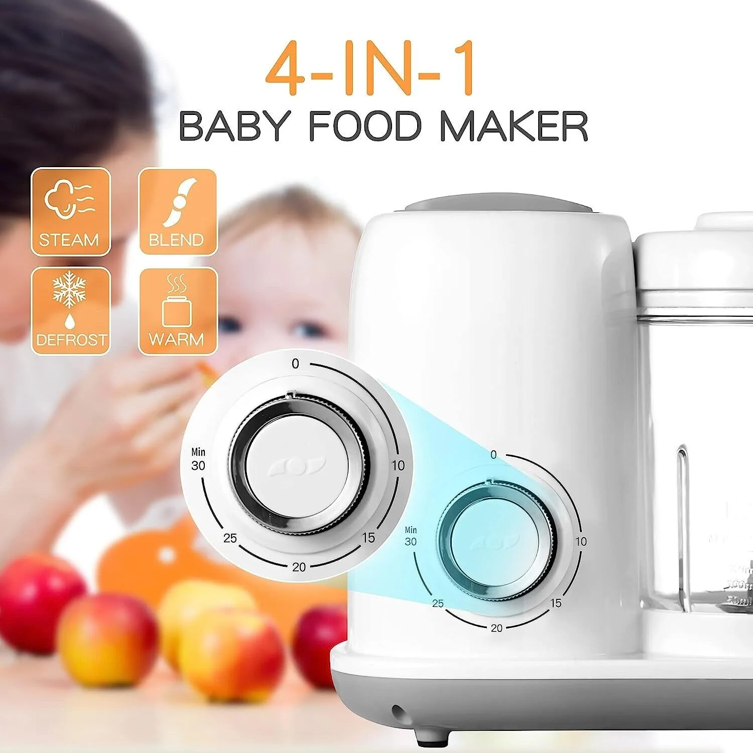 TopStrong Multifunctional White with 400ML Bowl Baby Food Maker Food Processor BFM001