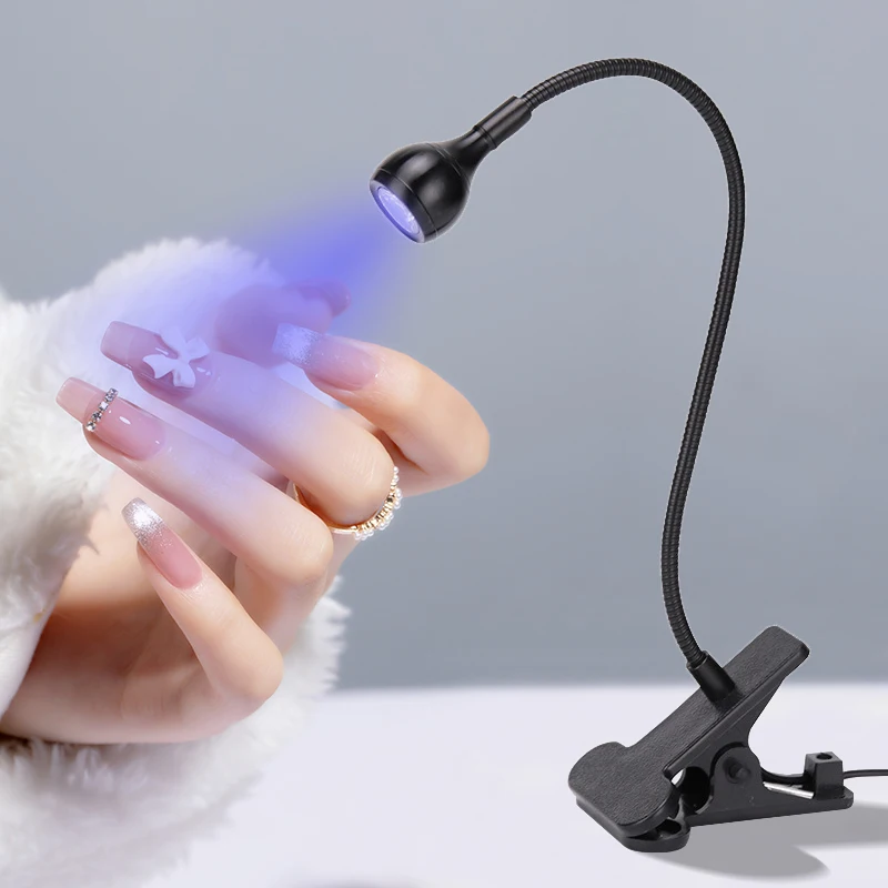 

LED UV Light for Drying Gel Nail Polish Clip-On Flexible Desk Mini USB Nail Lamp Portable Nail Dryer Manicure Salon Tools