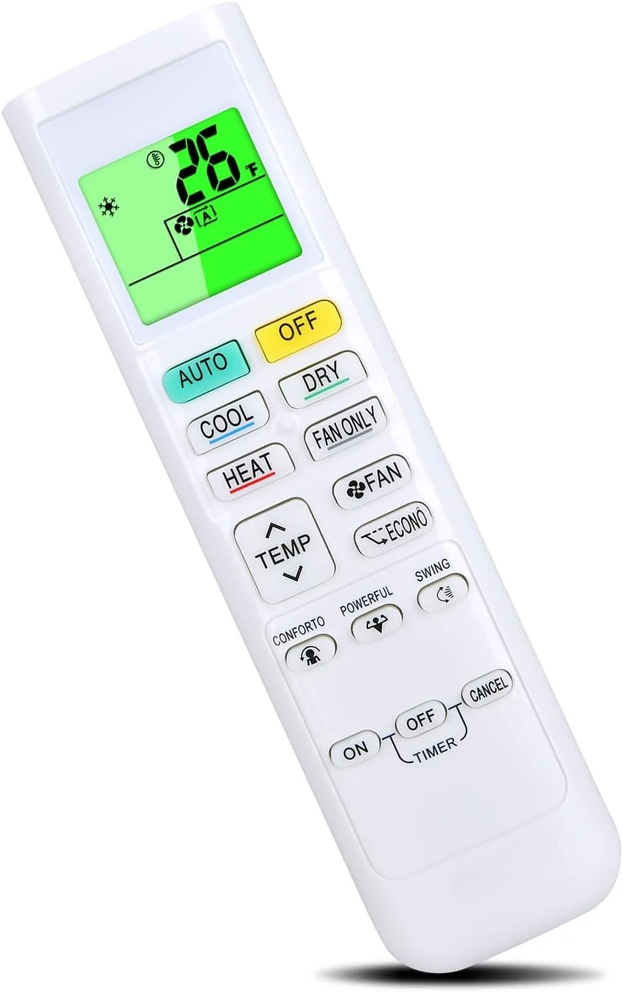 Mando a distancia de repuesto para Daikin ARC480A1 ARC480A2 ARC480A3 ARC480A4 ARC480A5, versión en inglés, pantalla en Fahrenheit