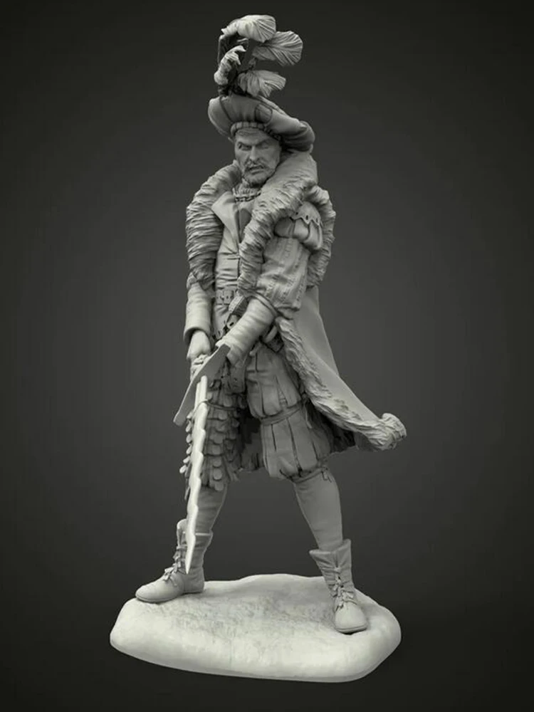 Resin soldier 1/24 ancient soldier winter FANTASY STAND Model Unassambled Unpainted Figure Building Kit