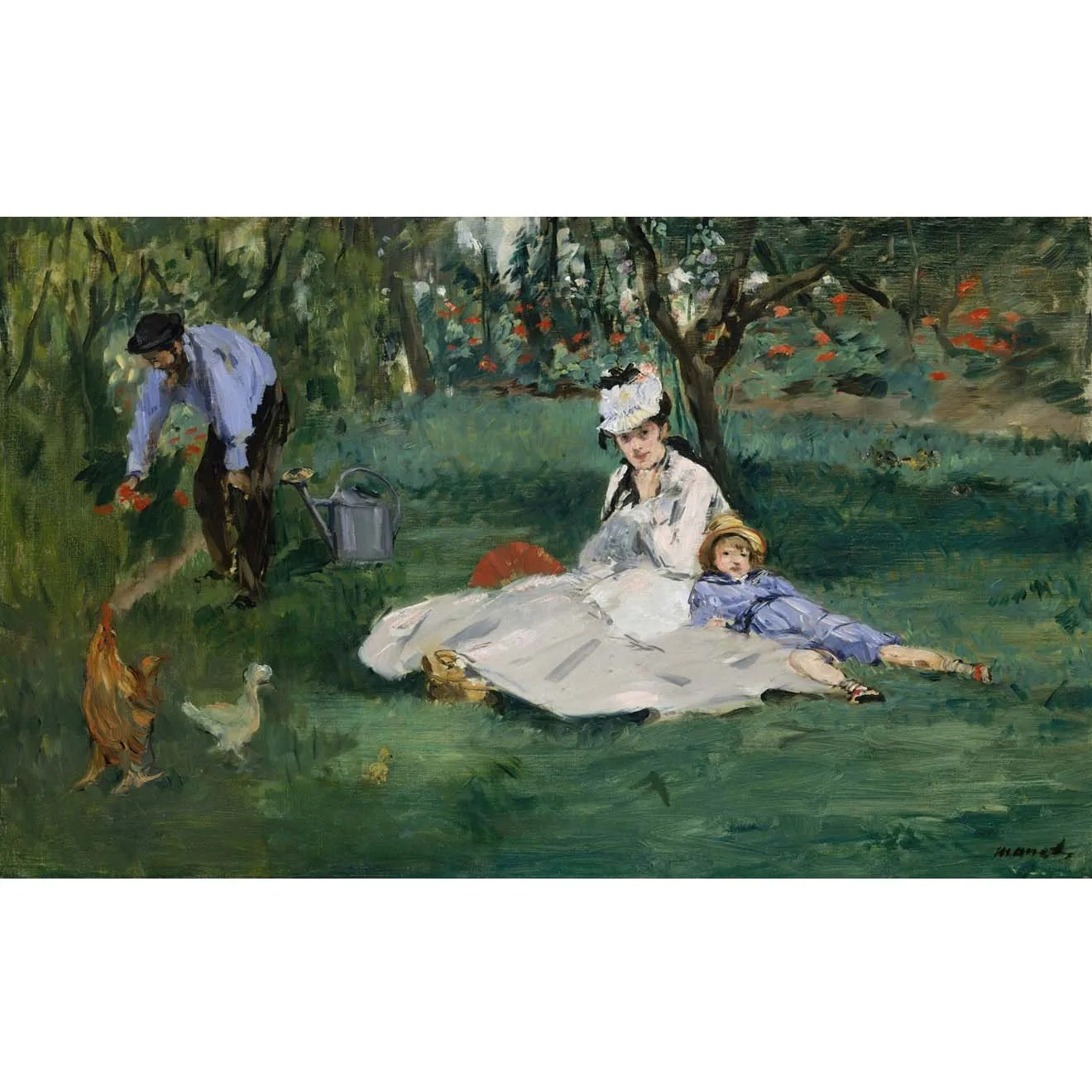 

Edouard Manet artwork,The Monet Family in Their Garden at Argenteuil, Handmade art painting on canvas,Home interior decoration