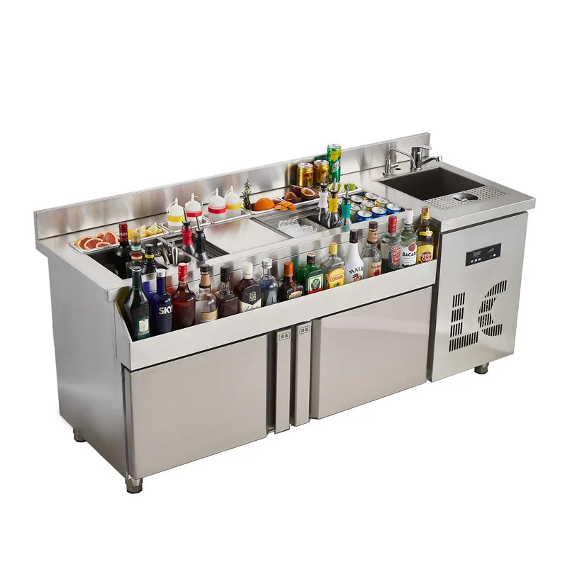 330L High Quality Stainless Steel Modern Hotel Use  Bar Counter   Fresh Cocktail Station