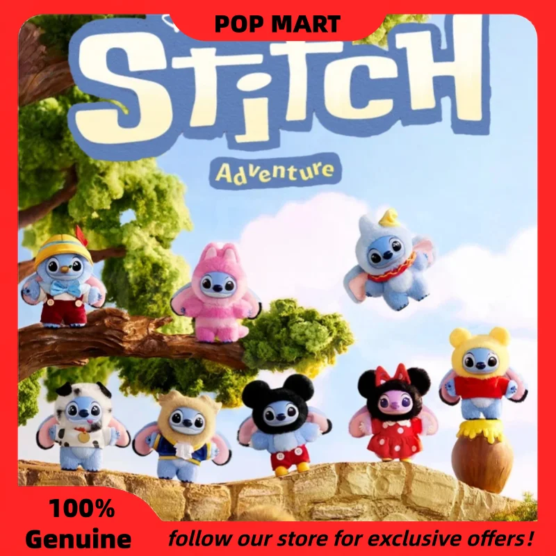 

New Authentic Pop Mart Stitch Adventure Series Vinyl Plush Blind Box Cute Stitch Collections Bag Pendants Mystery Box As Gifts