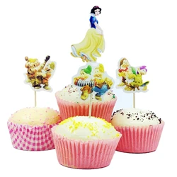 Snow White Theme 24pcs/lot Cake Decorations Cake Topper Kids Girls Birthday Party Supplies Baby Shower Gift Cupcake Picks