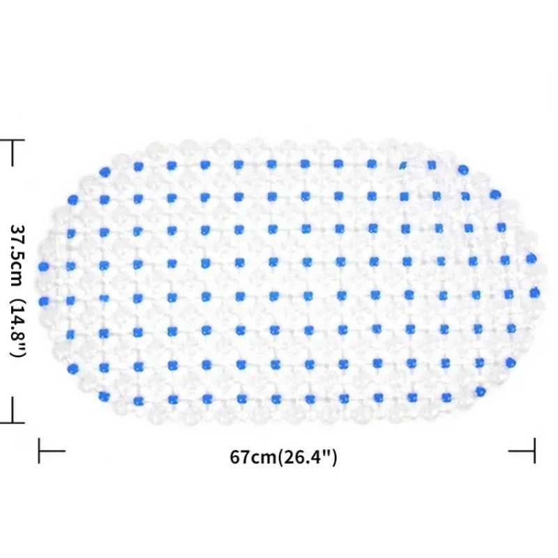 1PC PVC Suction Cup Anti-Slip Shower Mat Kids Anti-Fall Foot Pad Bathroom Floor Safety Accessory