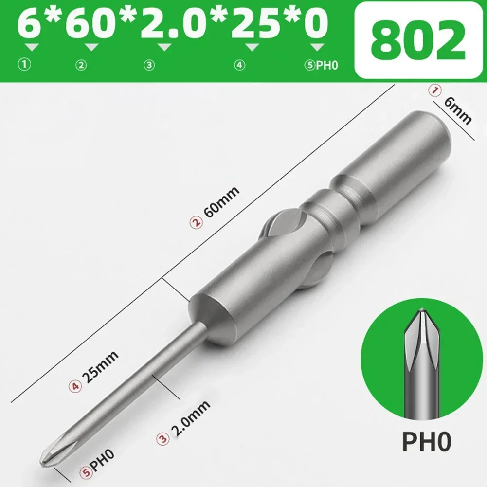 

60-200mm PH0 PH1 PH2 802 Electric Cross Screwdriver Bit Magnetic Driver For M1.6-M2 Screws For M2.5-M3 Screws Power Tool