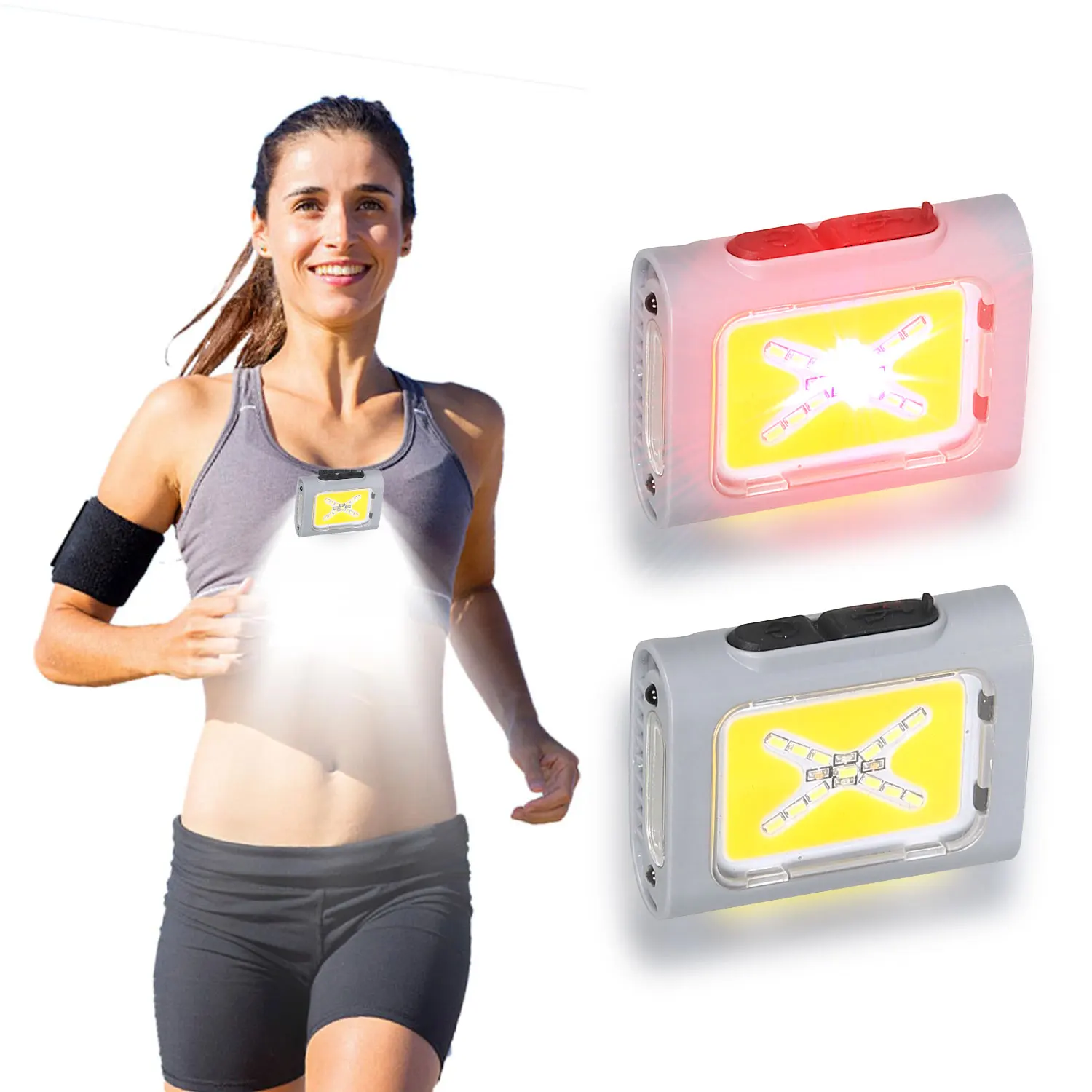 

LED Safety Lights Run Light Outdoor Backpack Camping Silicone Clip Mode Walking Lamp for Night Portable Magnetic Emergency Light