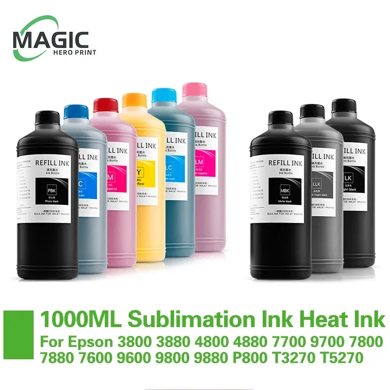 

1000ML Sublimation Ink Heat Transfer Ink For Epson 3800 3880 4800 4880 7700 9700 7800 7880 7600 9800 9880 P800 T3270 T5270 T7270