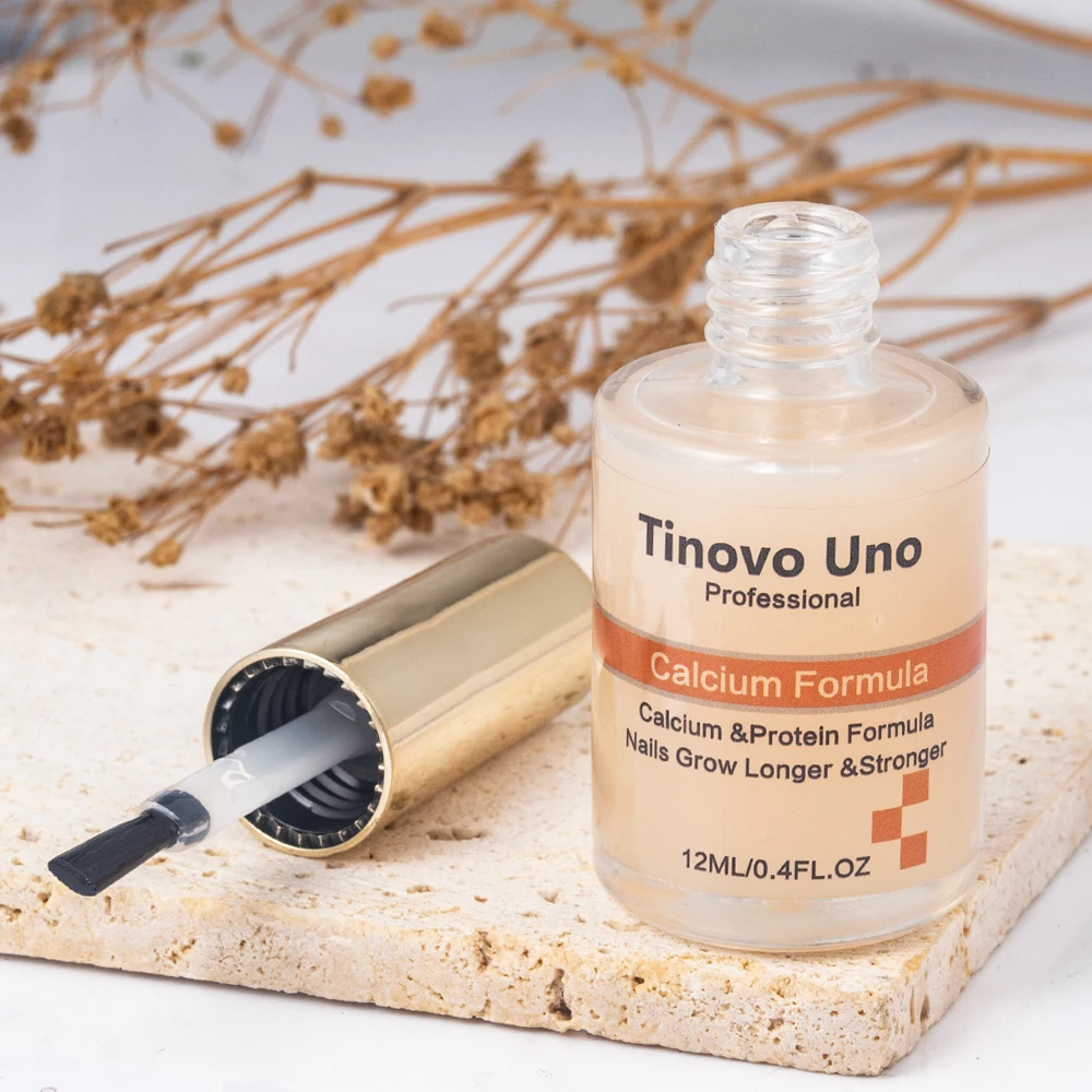 Tinovo Uno Calcium Base Coat Protein Formula Nails Growth Stronger Strengthener Foundation Normal Nail Lacquer for Repair Care