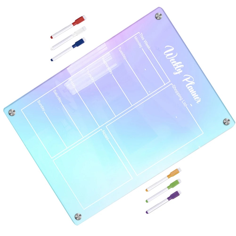 

1 set 1 Set Weekly Calendar Board Dry Erase Fridge Planner Magnetic Kitchen Writing Board Reusable Memo Reminder Small Portable