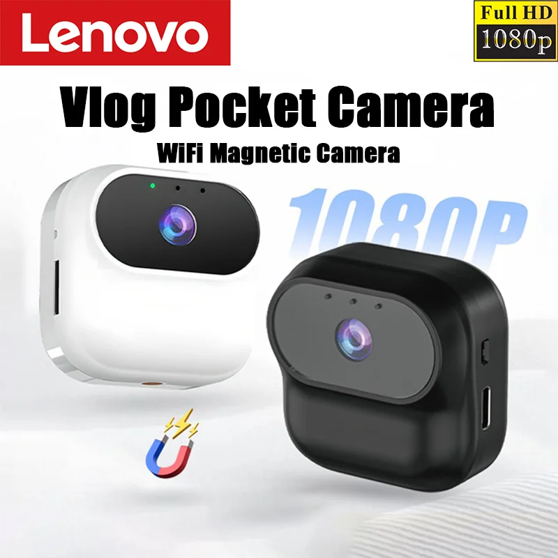 Câmera Mini Lenovo A8 1080P WiFi, Câmera de Segurança Inteligente para Casa, Monitor de Vídeo com Rastreamento de Movimento