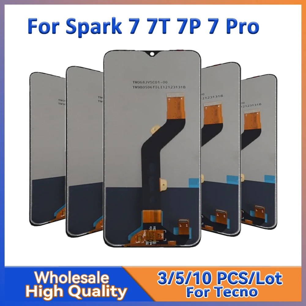 

Оптовая продажа, партия 3/5/10 шт. для Tecno Spark 7P 7T 7 Pro ЖК-экран с сенсорной сборкой KF7 KF7j KF8 KF6j KF6N KF6P