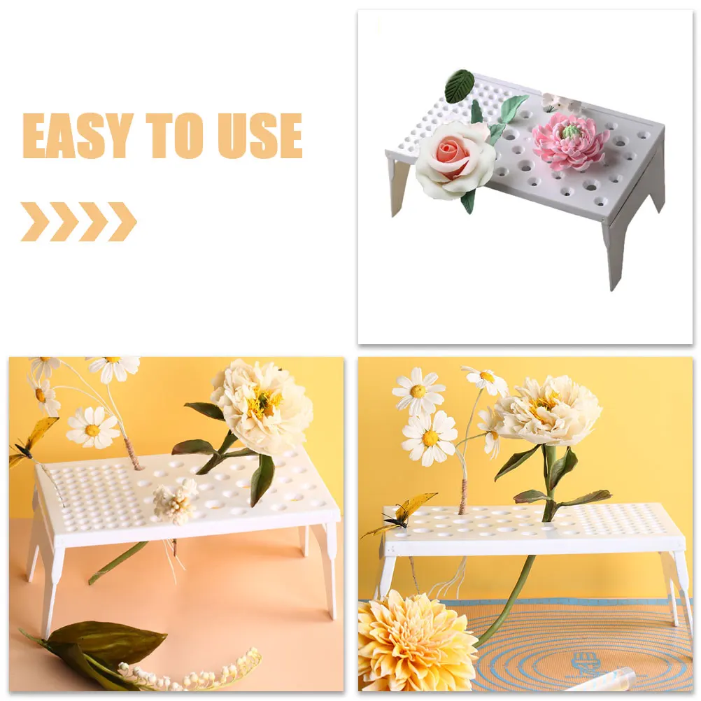 

2pcs Cake Flower Drying Plastic Air Dry Stand For Fondant Gum Paste Baking Tools Hole Design Multiple Sizes Rack Stand
