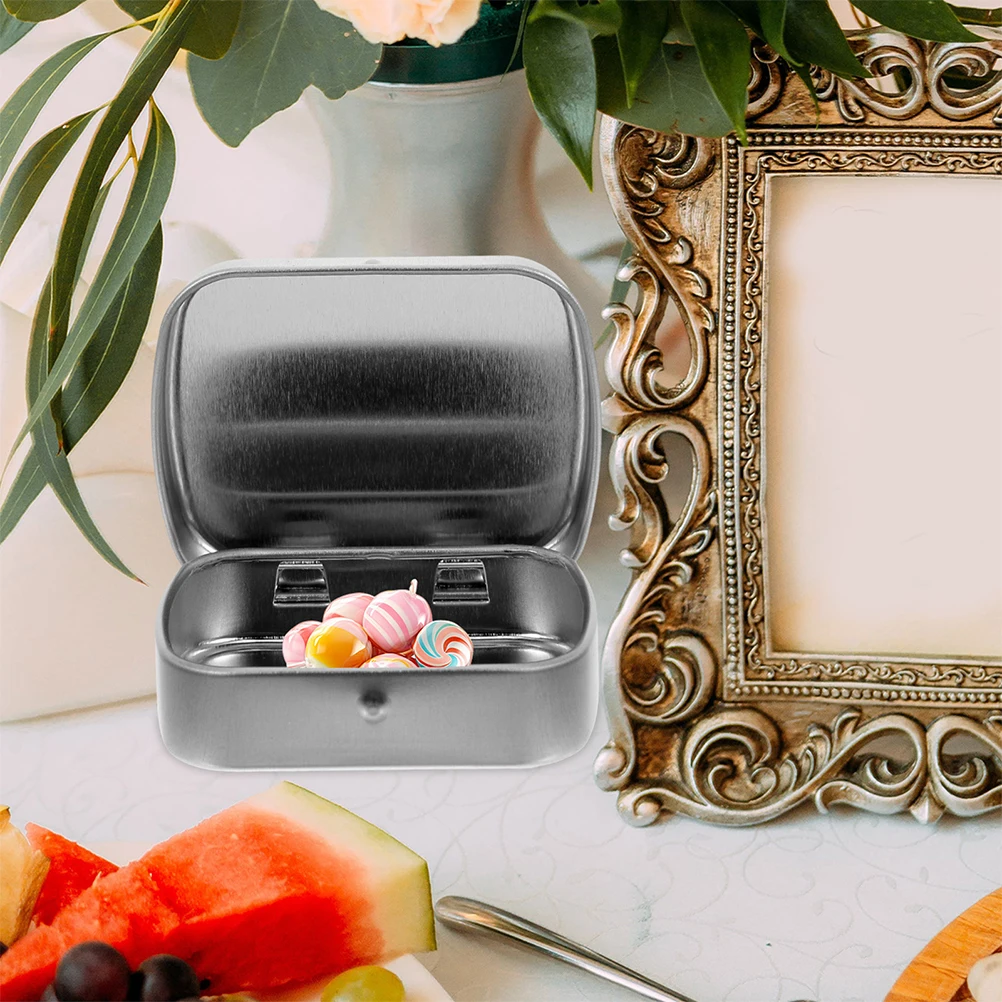 

8 Pcs Candy Storage Box Mini Tinplate Boxes Cans Rectangular Tins Empty Containers Small Silver