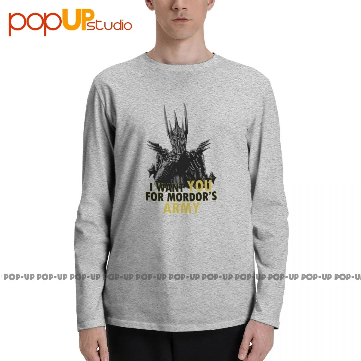 Mordor S Army Sauron Ring Dark Lord Uncle Sam Parody Movie Long Sleeve T-Shirts T-shirt Tee Pop Cotton