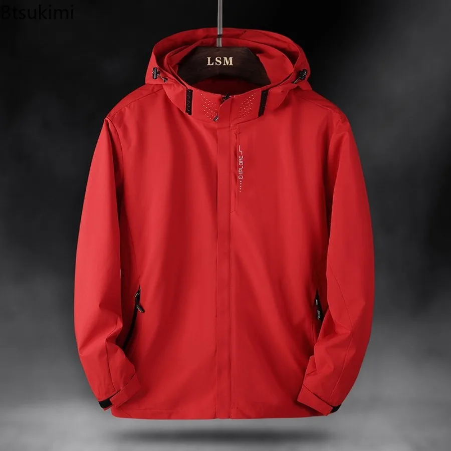 2025 Spring Autumn Outdoor Thin Hooded Waterproof Jacket Men Women Windproof Rainproof Mountain Climbing Camping Hiking Suit