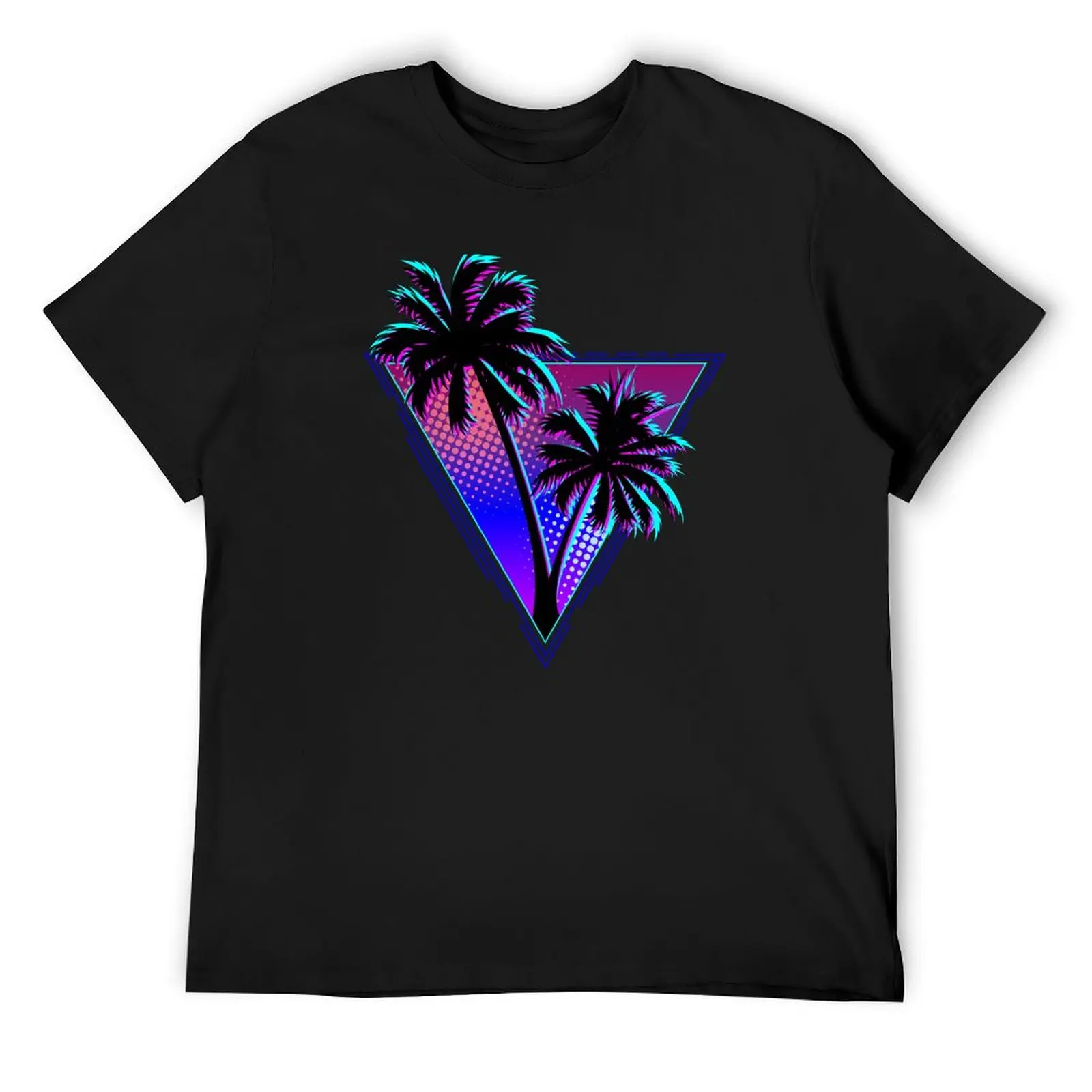 Purple Midnight Retro Palm Tree Silhouette Design T-Shirt vintage t shirts graphic t shirts mens designer clothes