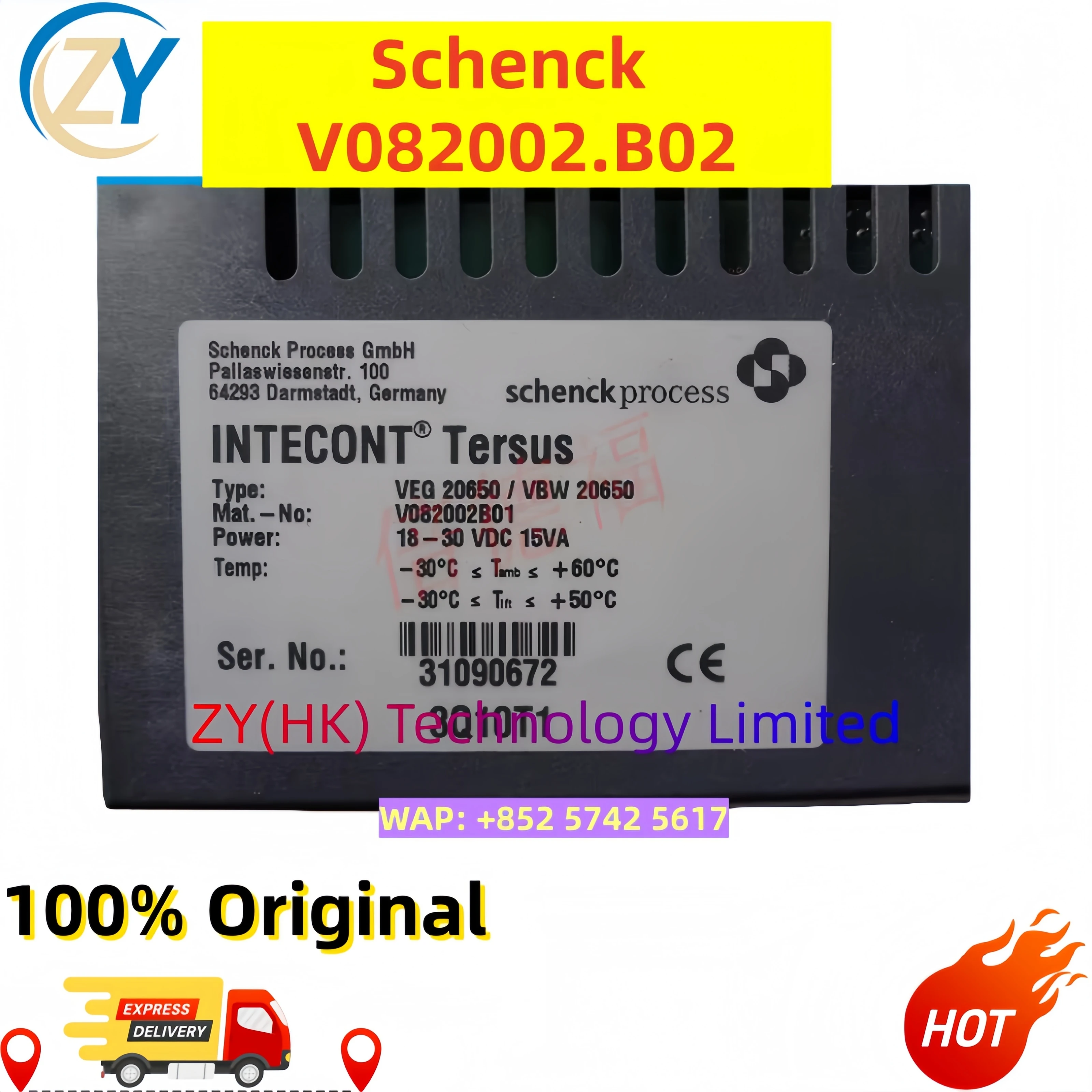 

Schenck VEG20650 VBW20650 V082002.B02 Belt Scale Controller【Inquiry Required】