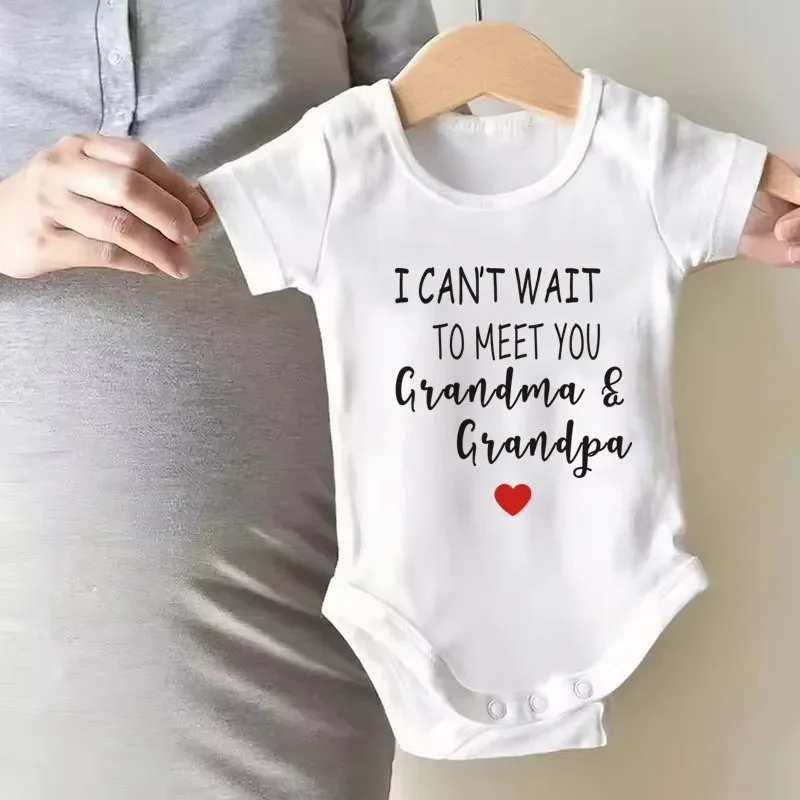 No puedo esperar para conocerlos, abuela y abuelo, body para bebé, anuncio de embarazo, ropa para recién nacido, niño o niña, mono