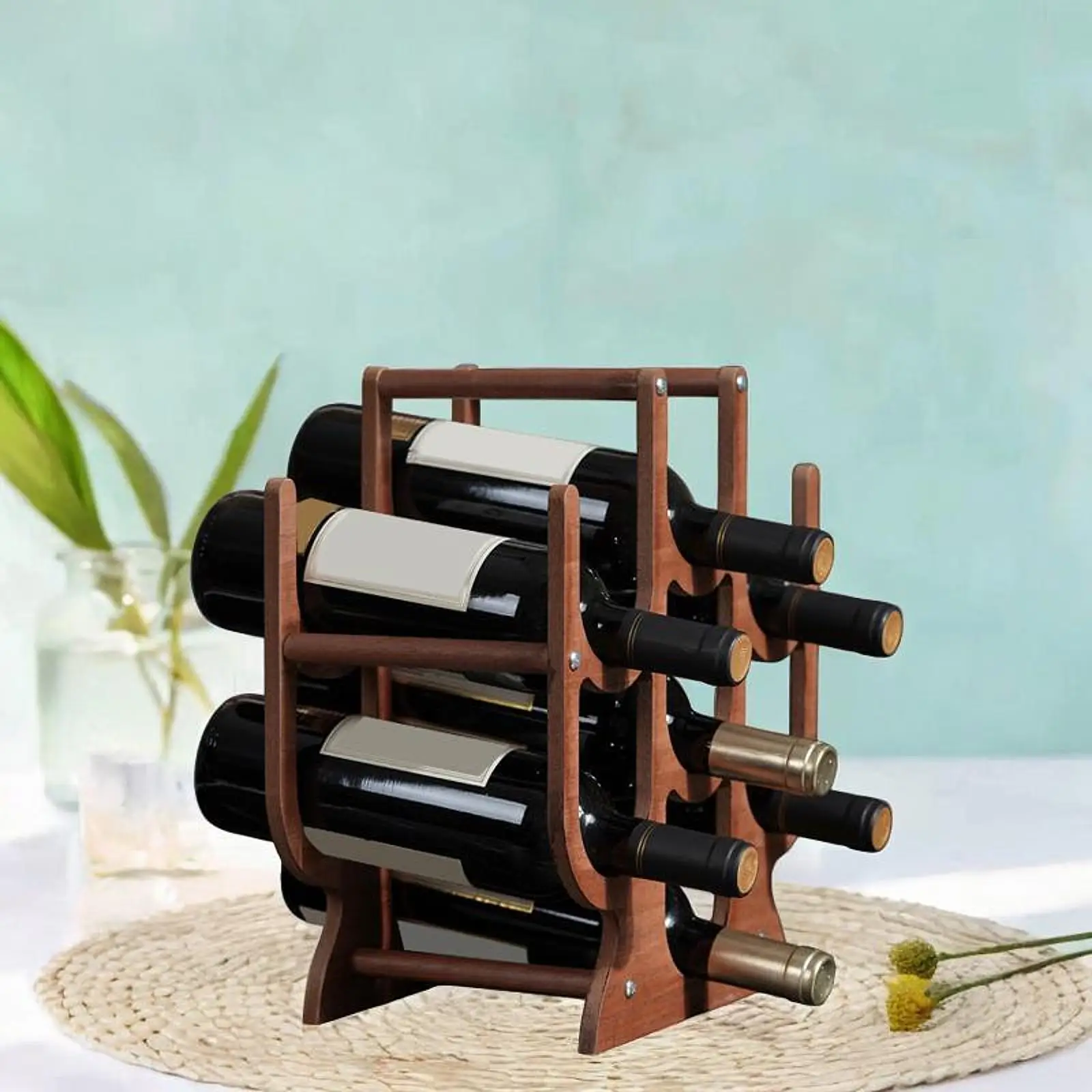 

Wine Stand Wooden Detachable Wine Holder Sturdy Versatile Wine Storage Rack Red Wine Display Stand for Basement Tabletop Home