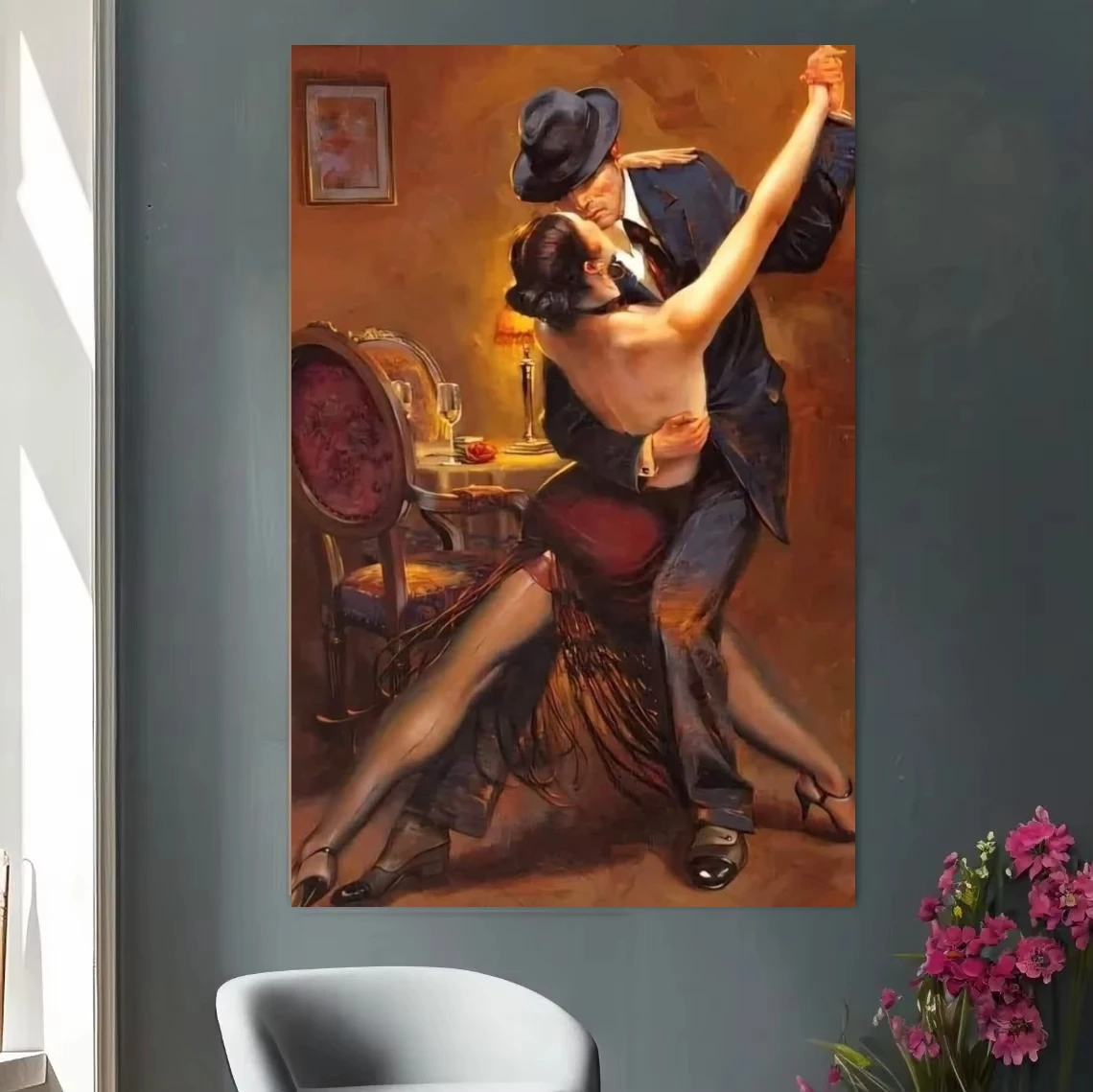 Romantic Tango Dancing Couple Oil Painting By Numbers Wall Decor For Living Room Bedroom Gift Unframed