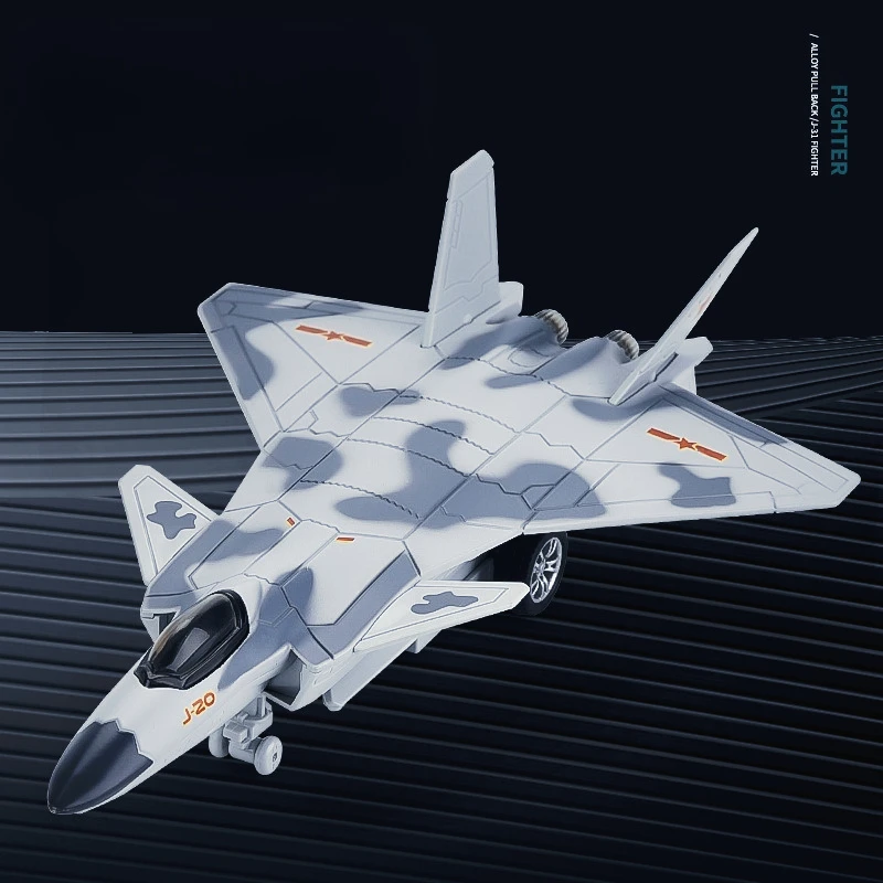 

1: 50 J-20 Alloy Fighter Aircraft Simulation Model with Display Stand, New Children's Toy Furniture Decoration