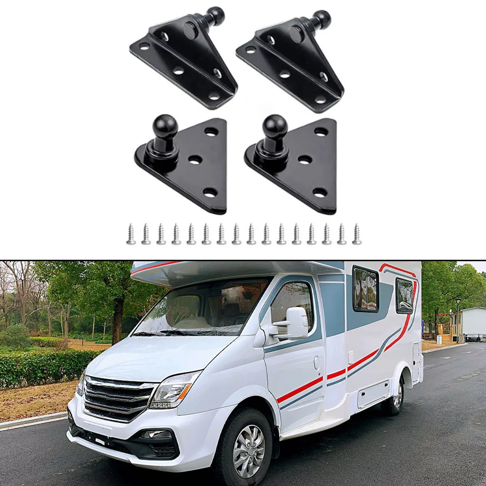 

For Bonnet Lifters Direct Replacement Ball Stud Bracket Flat-shaped Mounting Bracket Includes 16 Screws L-type Mounting Bracket