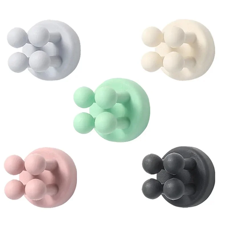1/3pcs Silicone Toothbrush Holders Hook Waterproof Self Adhesive Wall Mounted Single Hook for Hanging Key Utility Plug Holder
