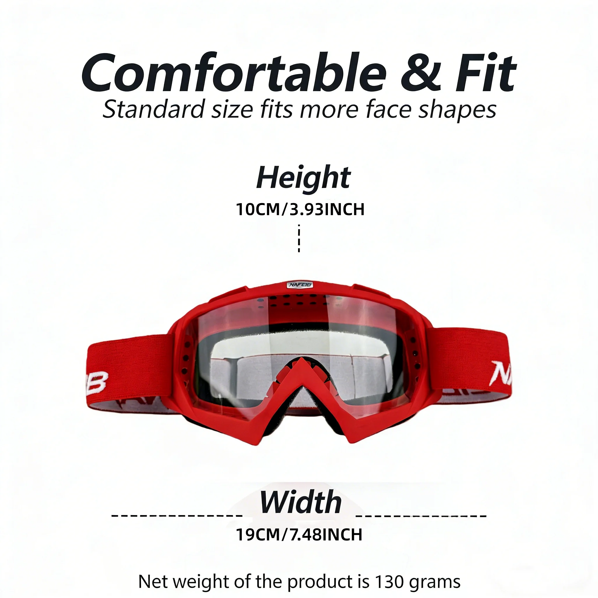 Outdoor Off-Road Motorcycle Goggles, Dustproof Windproof Eyewear for Mountain Biking & Outdoor Sports, Durable TPU Frame