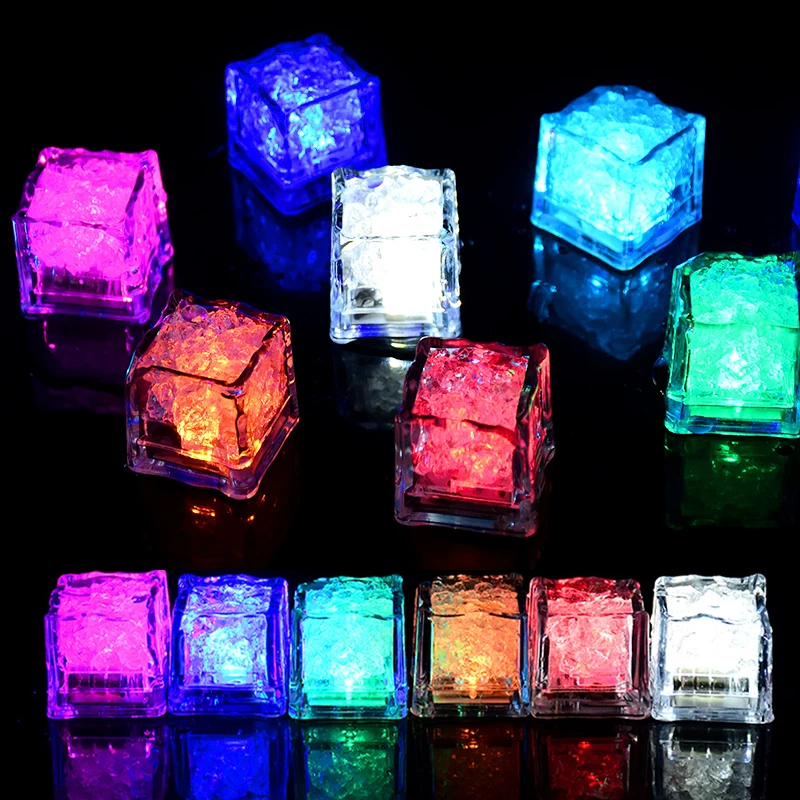 5Pcs Luminous LED Ice Cubes Waterproof Flashing Glow In The Dark Light Bar Club Drinking Party Wine Decoration