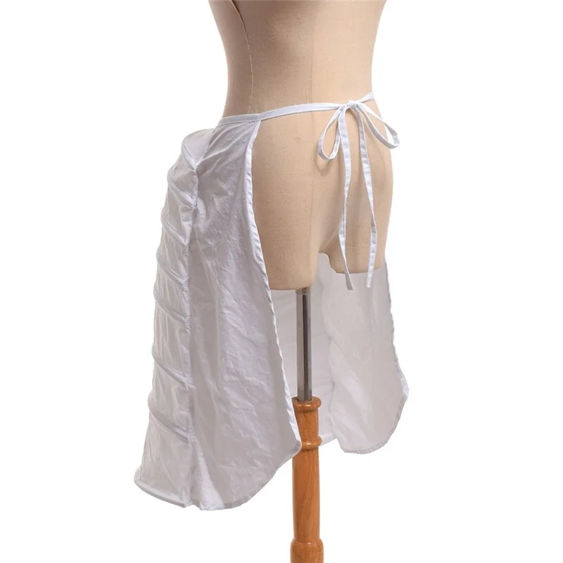 Enagua blanca victoriana para mujer, ropa interior de jaula de crinolina rococó, Bustle blanco, medio deslizamiento