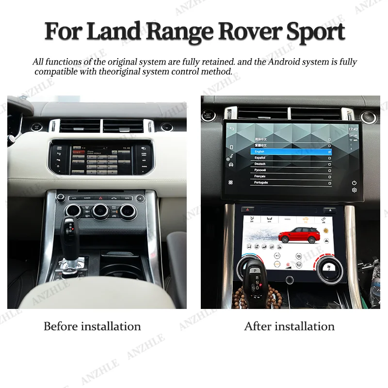 13.3 inch Android 14 For 2013-2017 Range Rover Sport L494 Multimedia Player Radio Carplay Auto Retains The Original Feature Menu