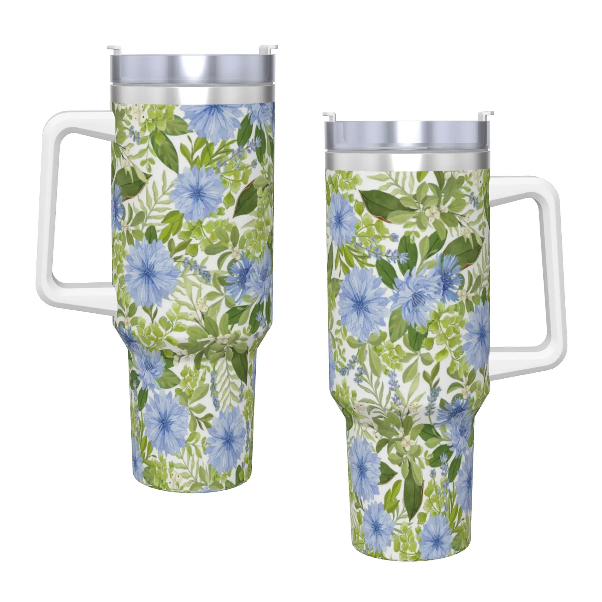 Stainless Steel Tumbler Rural flowers Coffee Mug  Insulated Cold and Hot Car Mugs Travel Graphic Water Bottle