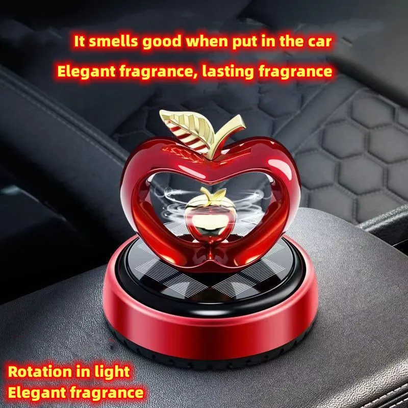 Car fragrance car accessories perfume solar energy center console apple heart car fragrance car air freshener