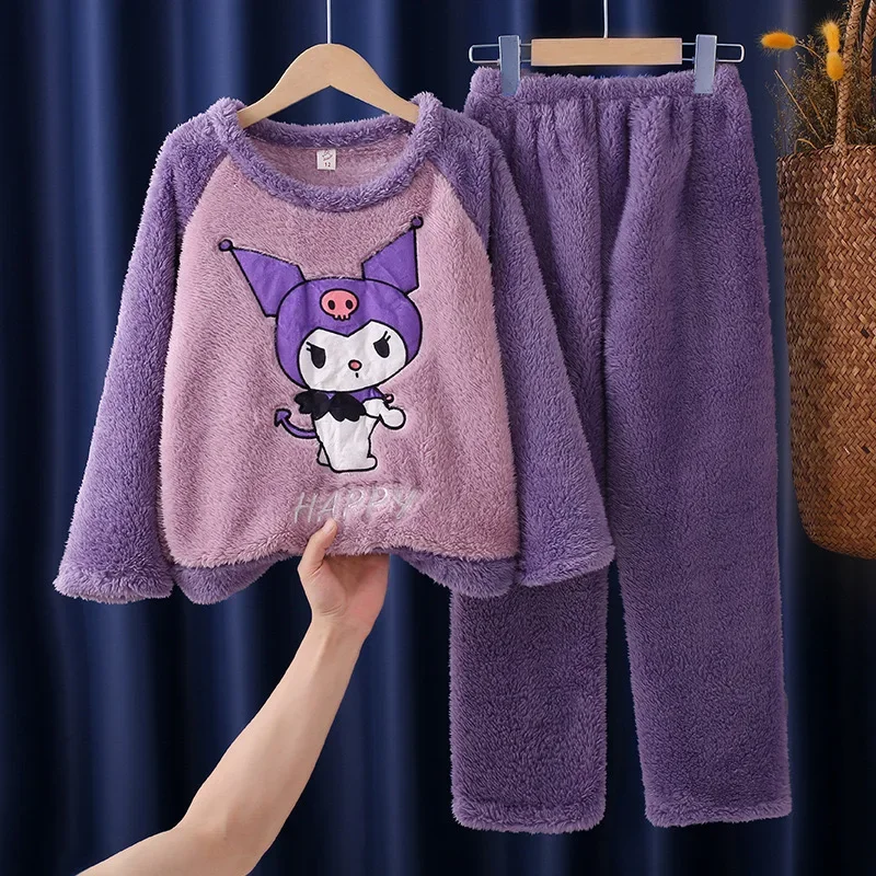 

Anime Sanrio My Melody Children Plush Pajamas Kids Girl Casual Clothing Costume Sleepwear Kawaii Plushie Home Nightwear Gifts