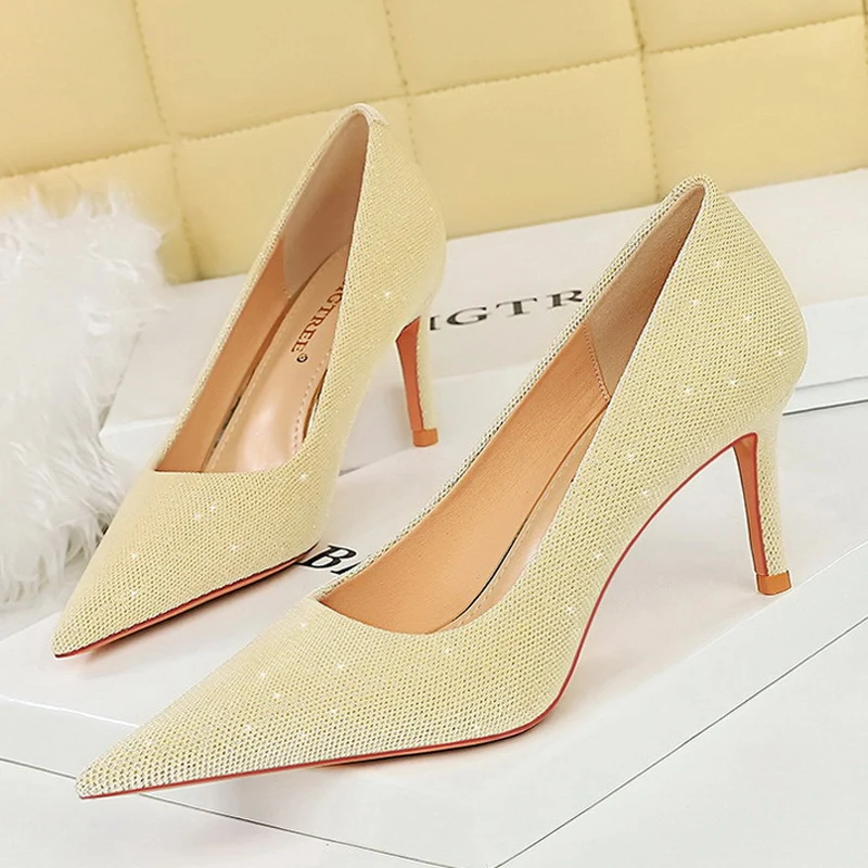 Spring New Fashion Women Heels Design Woman Pumps Stilettos Sexy High Heels 6 Colour Large Size 43 Female Shoes