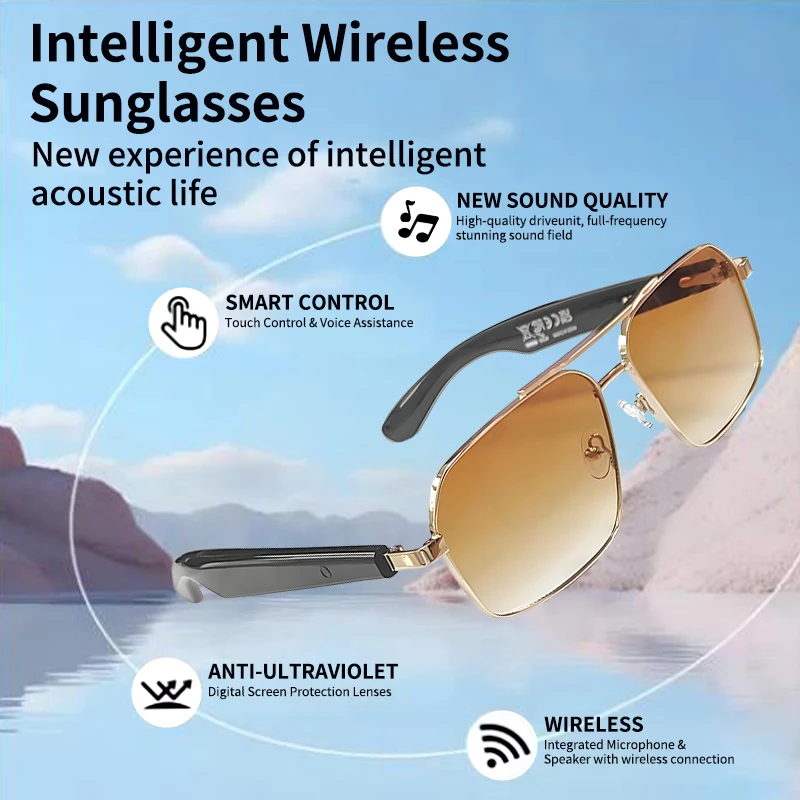 

LIGE 2025 умные солнцезащитные очки с Bluetooth-звонком, спортивные наушники на открытом воздухе, водонепроницаемые музыкальные очки с защитой от УФ-лучей для мужчин и женщин, новинка