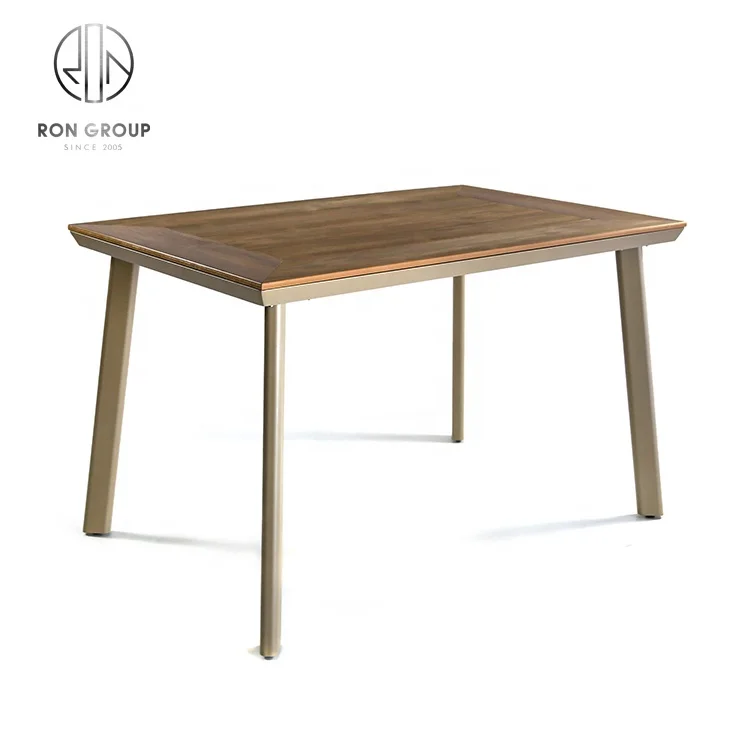 Garden buffet restaurant furniture aluminum table outdoor modern plastic wood coffee table set