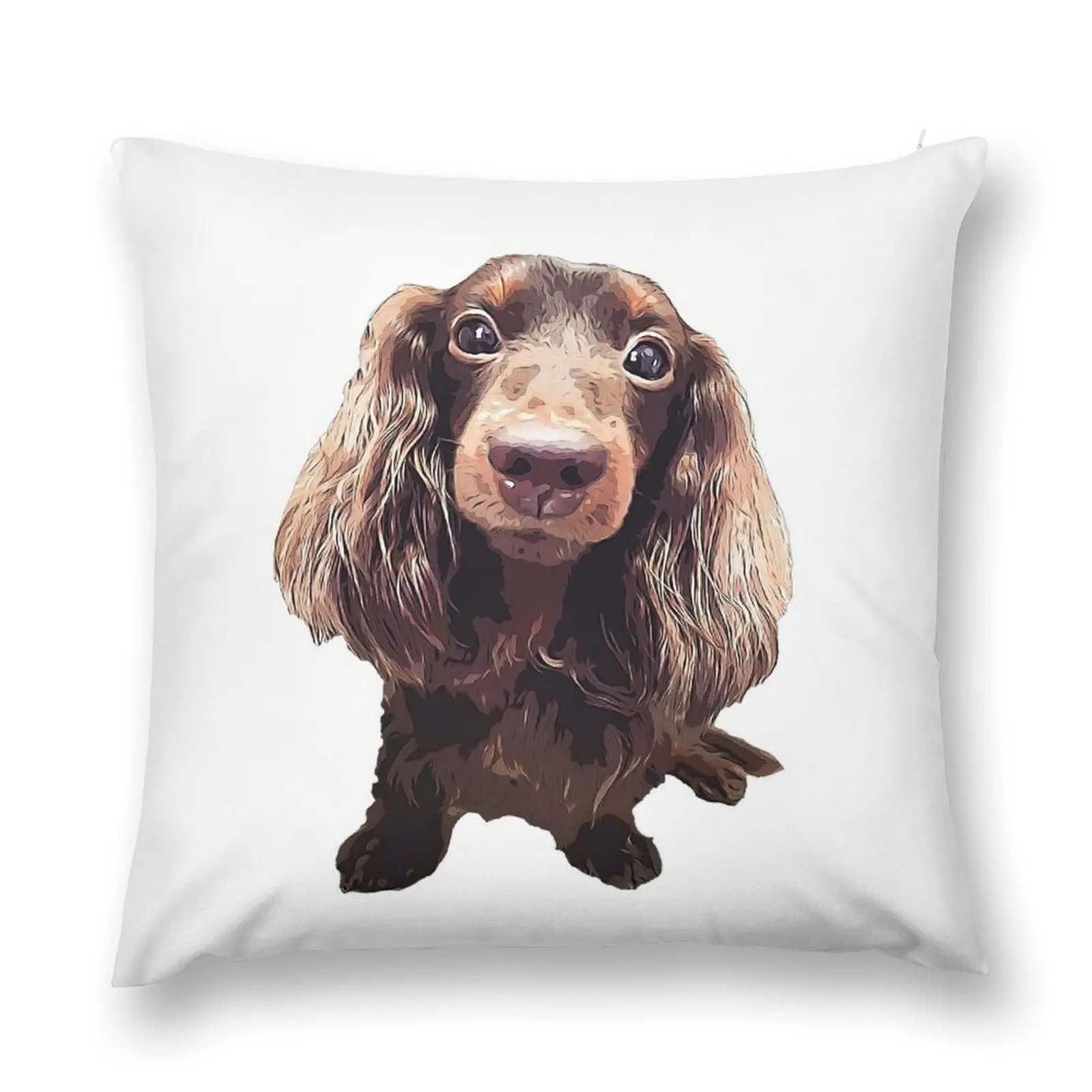 

Dachshund Chocolate Long Haired Mini Throw Pillow Cushion Covers For Living Room luxury sofa pillows pillow