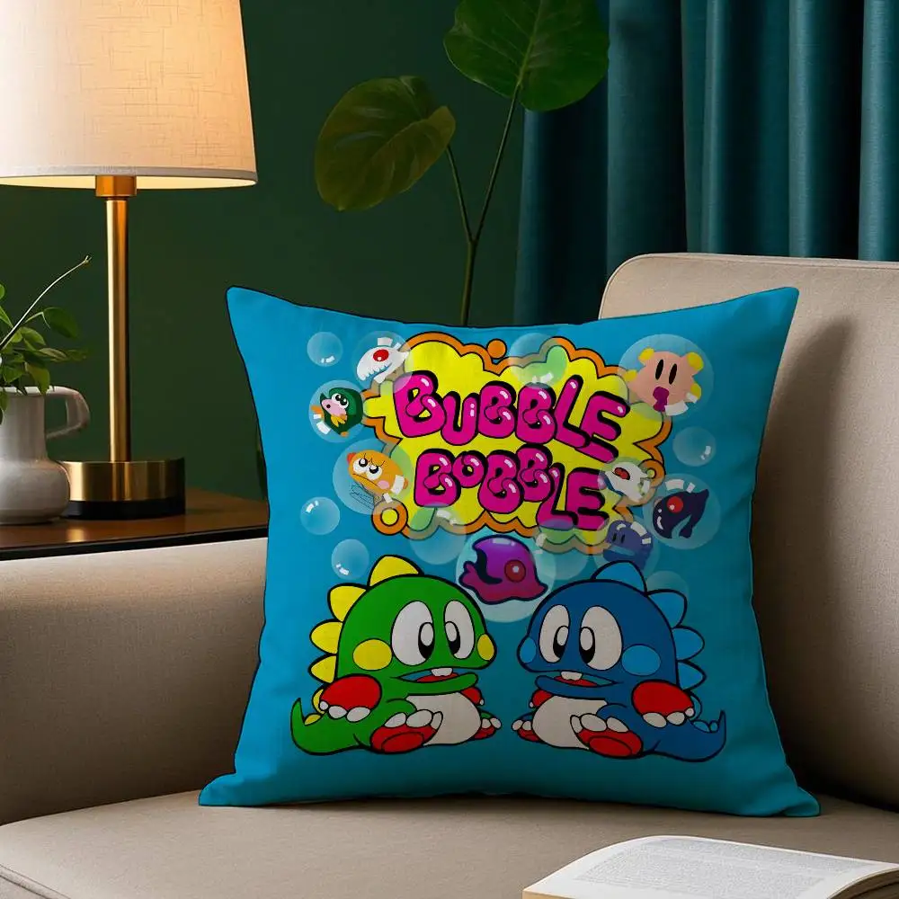 Funda de almohada Game Bubbles B-Bobble, fundas de almohada cuadradas decorativas, funda de cojín con estampado de doble cara para sofá, regalo de decoración del hogar