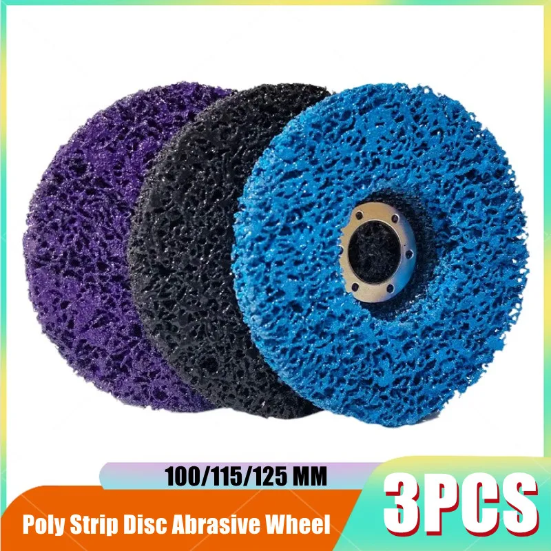 3 Buah Poly Strip Disc Abrasive Roda Cat Karat Remover Bersih Roda Gerinda untuk Sepeda Motor Tahan Lama Sudut Penggiling Mobil